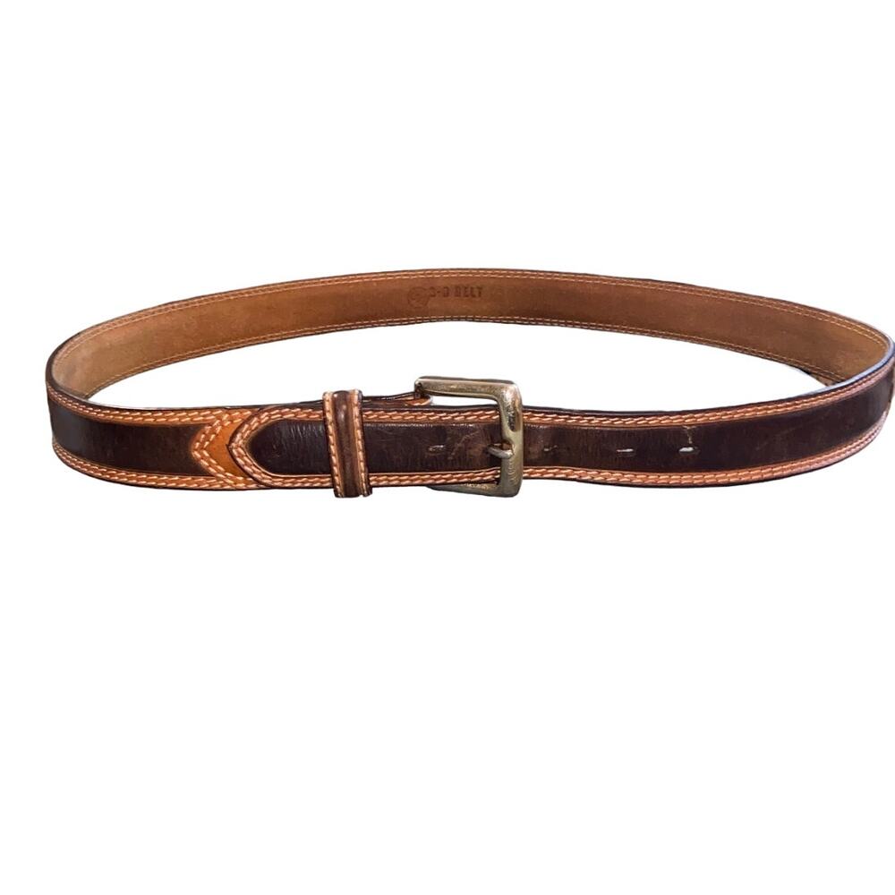 3-D Leather Men Belt Size 44 #1044 Casual Western Brown